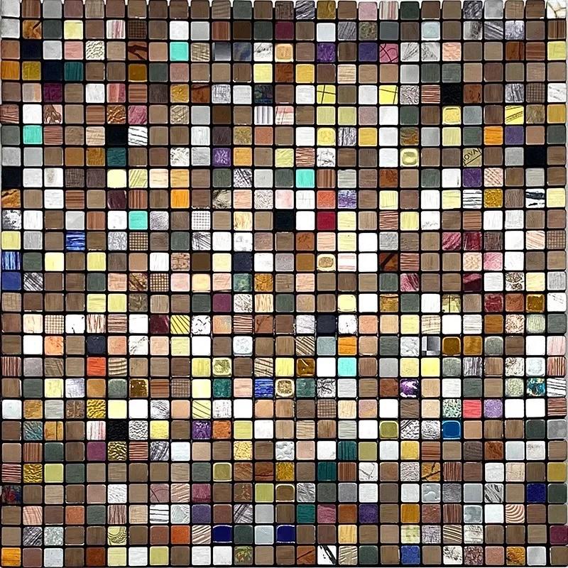 3D European Smooth Metal Mosaic Wall Sticker Self-adhesive Tile Kitchen Bathroom Bar Living Room TV Background Wall Decor Stick