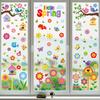 Cartoon Cute Spring Flowers Indoor Bedroom Living Room Background Wall Decoration PVC Electrostatic Stickers Window Glass Stickers