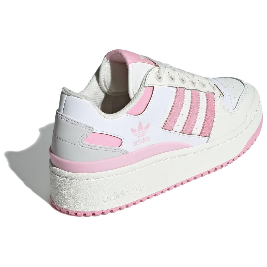 Adidas Originals Forum Bold Stripes Comfortable Versatile Low-Top Skate Shoes Women Sneakers White Pink ID0404