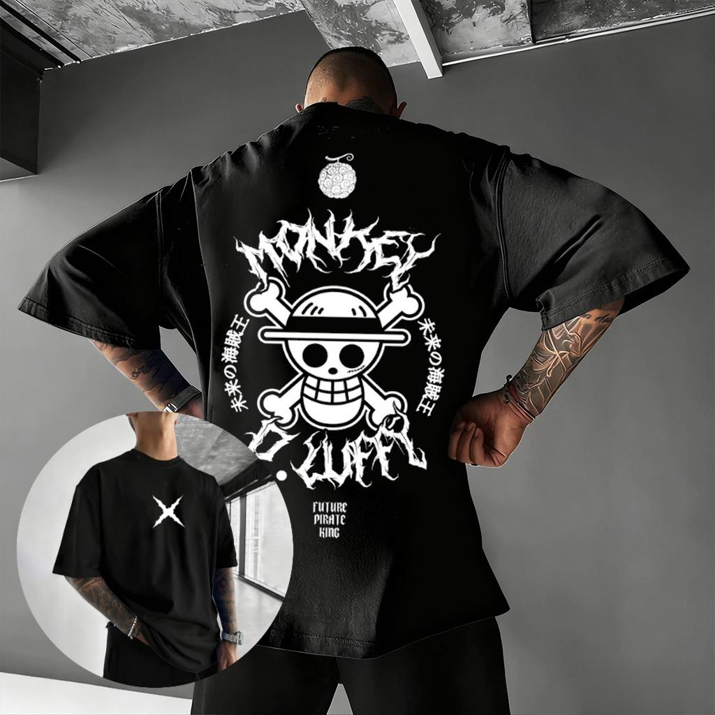 One Piece Monkey D Luffy Anime T-Shirt Herren Damen Streetwear Kurzarm Tee 2026 Sommer Grafikdruck Übergroß Lässige Oberteile Y2k