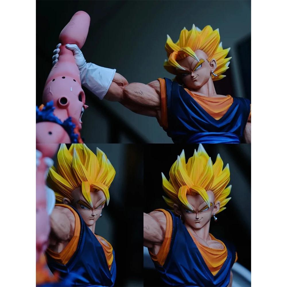 Cartoon 33cm Dragon Ball Z Cartoon Character Majin Buu Vs Vegetto Supports Gk Digital Pvc Statue Collection Model Doll Toy Statu