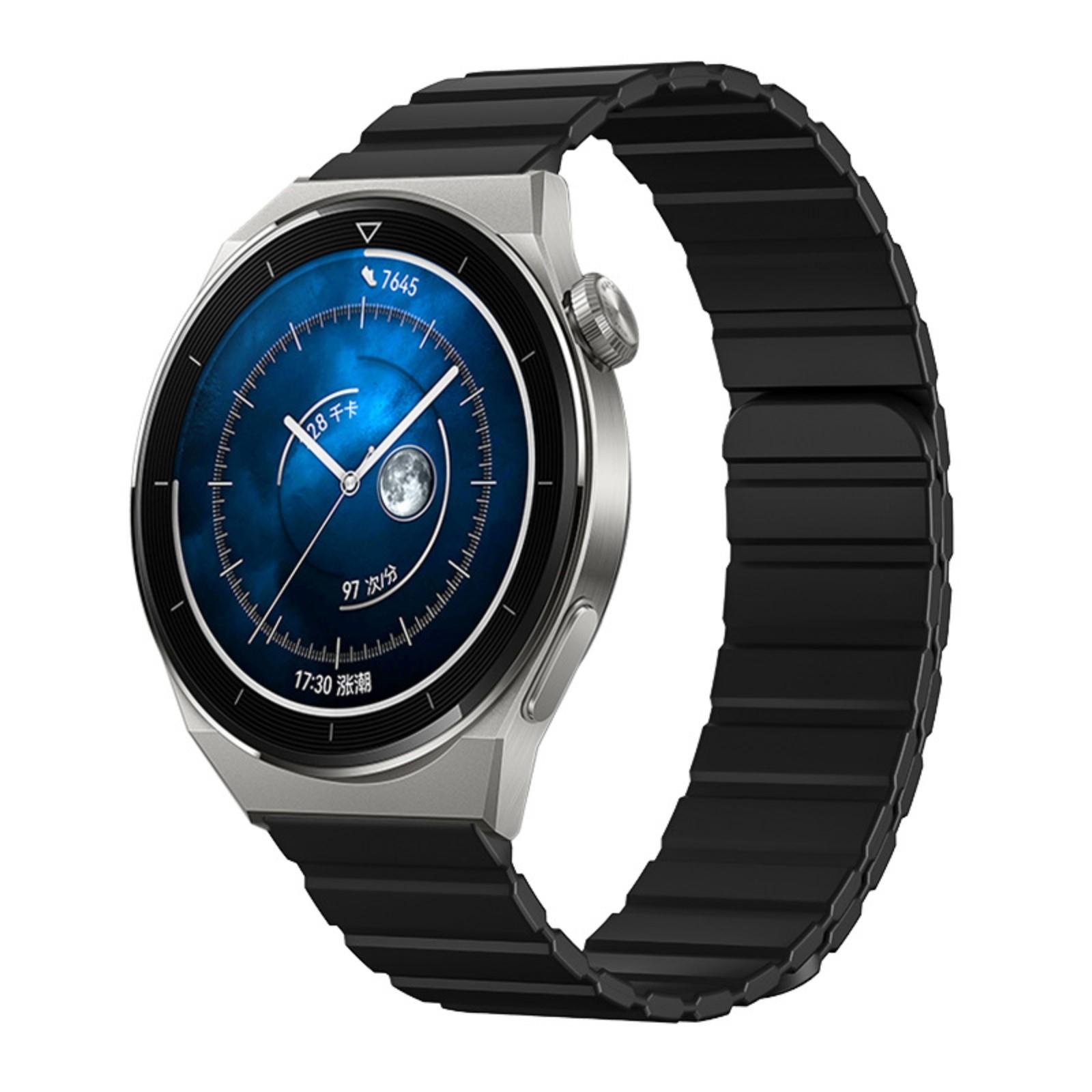 Watch Strap Silicone Leather Magnetic Buckle Strap One Size