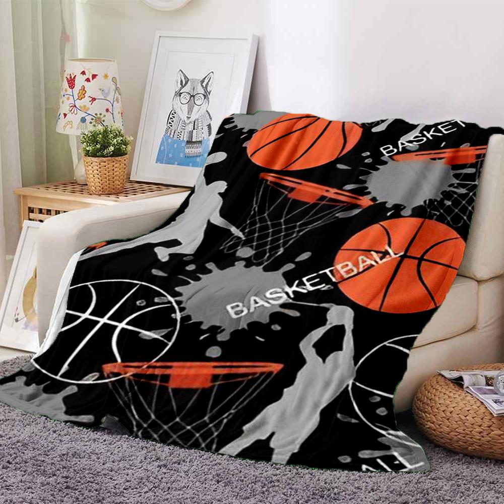 basketball Theme Printed Blanket - Perfect for Couch, Bed, Travel & Outdoor Use | Machine Washable, Cozy & Durable.