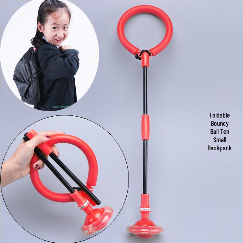 Elastic Flashing Bouncing Ball and Rotating Jump Hoop Set for Kids and Adults