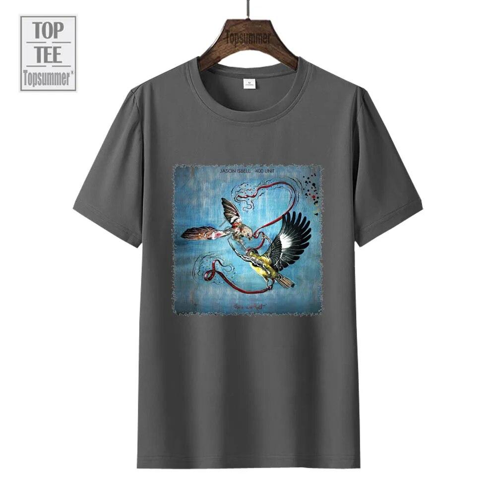 Camiseta do álbum Here We Rest Jason Isbell e a turnê de 400 unidades Camiseta da moda adolescente Harajuku Camiseta de algodão Roupas pretas