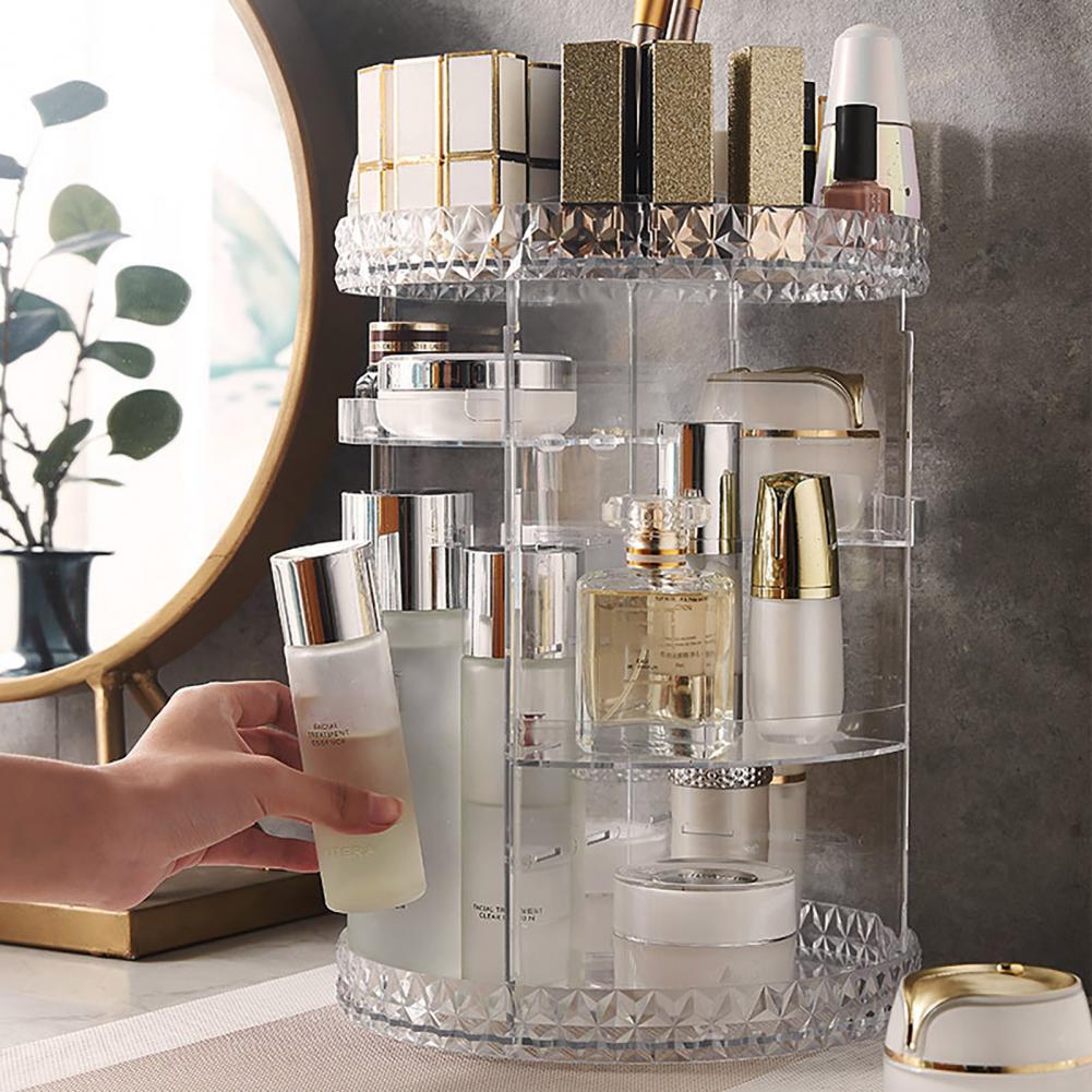 Cosmetic Makeup Storage Rack 360 Rotating  European Style Makeup Organizer 8 Layers Desktop Storage Shelf Makeup Organizer