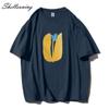 Shellsuning Summer Aesthetic Floral T Shirts Women Loose Short Sleeve Cotton Printed Tees Female Casual O Neck Vintage Base Tops