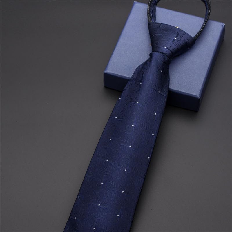 [NASEBEMU] Men's One-Touch Necktie, 3-Second Attachment, No Tying Required, Zipper Closure, Suitable for Entrance Ceremonies, Coming-of-Age