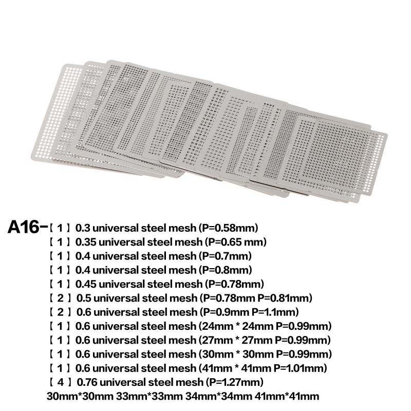 10/16/27Pcs Bga General Template Sik Tin Fixture Universal Direct Heated Stencils For Smt Smd Chip Rpair And Easy Support