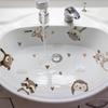 Lucky Koi And Floral Washbasin Sticker Self-Adhesive Waterproof Removable Bathroom Sticker, Wall Bathroom Sink Decal Home Decor