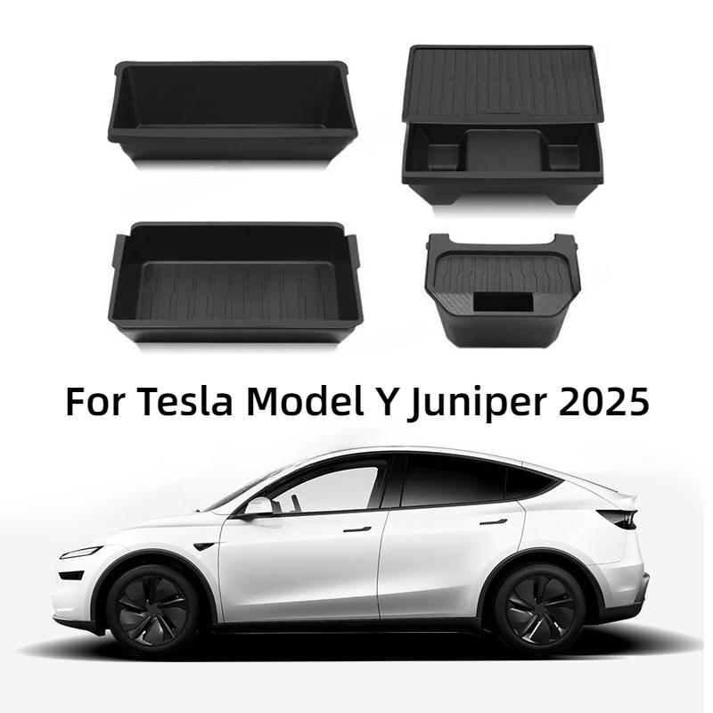 For Tesla Model Y Juniper 2025 Under Seat Storage Box Case Car Seat Organizer Vehicle Underseat Drawer Holder Car Interior Tray