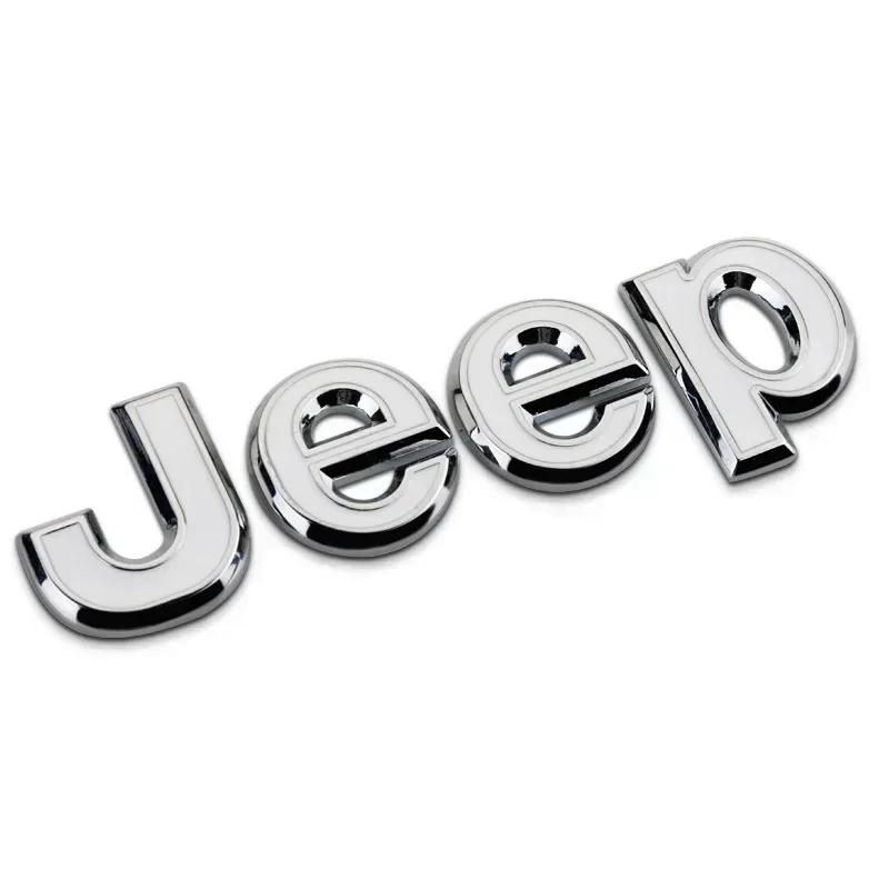 Car Front Hood Emblem for Jeep Grand Cherokee Wrangler Renegade Patriot Liberty Compass Rear Trunk Side Badge Sticker Decals ALV1