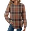 Women's Plaid Print Round Neck Long Sleeve Casual Loose Top