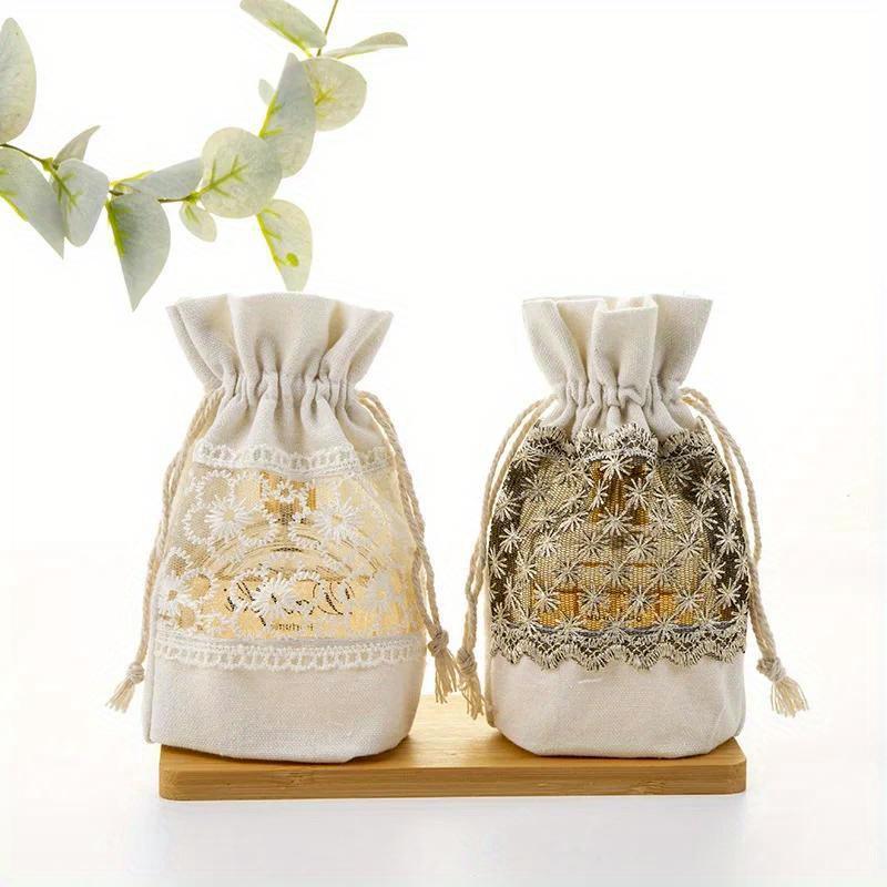 Mini 10x14cm Drawstring Canvas Bags Multifunctional Wedding Candy Gift Bag Reusable Dust Pouch Women Cosmetic Key Coin Storage