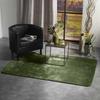 Tapis Doux en Microfibre - Vert Uni - Antidérapant - Confort et Déco - 120 x 170 cm