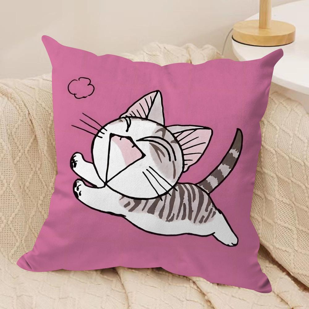 CChis Sweet Home Cushion Cover Silky Short Plush DoubleSided Printed Pillow Case for Sofa All Seasons Home Decor Gift