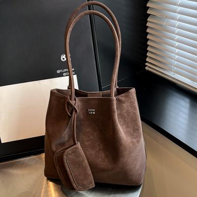 Duża torba typu tote w stylu retro, modna i ekskluzywna torba na jedno ramię, duża pojemność pod pachą