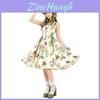 1950s Audrey Hepburn Style French Dress With Floral Print For Casual Daily Wear