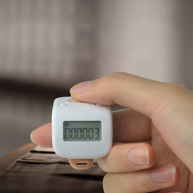 1Pc Convenient Counter Digital LCD Finger Ring Tally Counter 6 Channel Counting 6 Digit Beads Prayer Counter