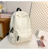 School bag new fashion solid color large capacity school bag Korean version ins versatile simple backpack casual spring outing light backpack