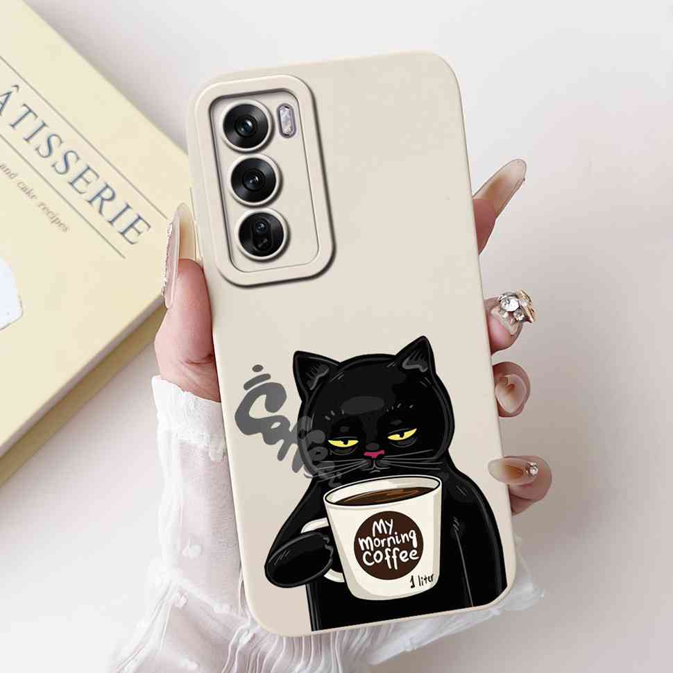 Silicone Case For Oppo Reno12 5G Colorful Small Cat Soft Cover For Oppo Reno 12 F 12F Reno12 FS 5G Protectors Cases Coque