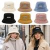 Lambswool Bucket Hats Thick Warm Sunshade Hat Fashion Panama Fisherman Cap  Winter Outdoor