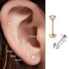 2/8PCS Stainless Steel Eearring Nose Stud Cartilage Piercing Jewelry Helix Tragus Lip Flat Back Tiny Earrings for Women 18G