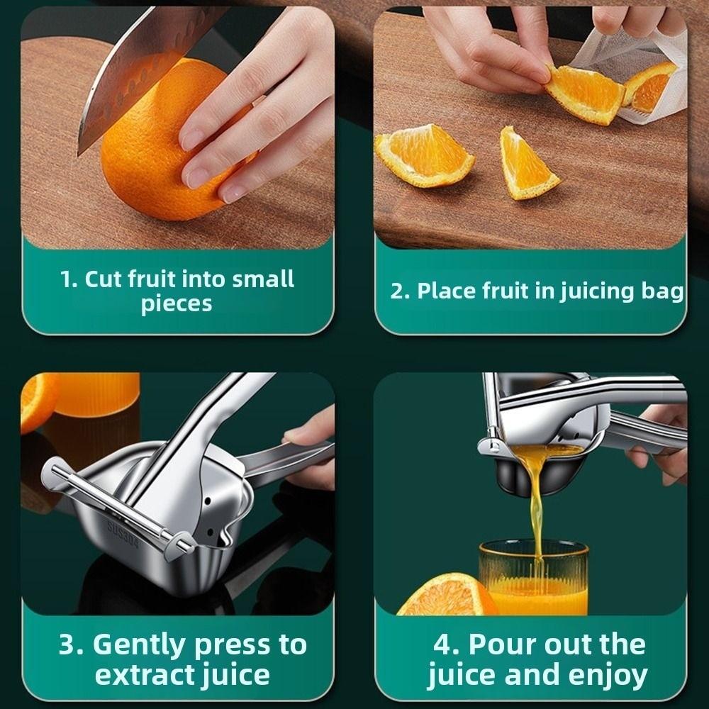 Hand Press Orange Juice Extractor Stainless Steel Portable Fruit Press Manual Juicer  Kitchen Tool