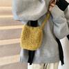 2025 New Fashion Macaron Plush Oval Cute Small Crossbody Shoulder Backpack Women Ins New