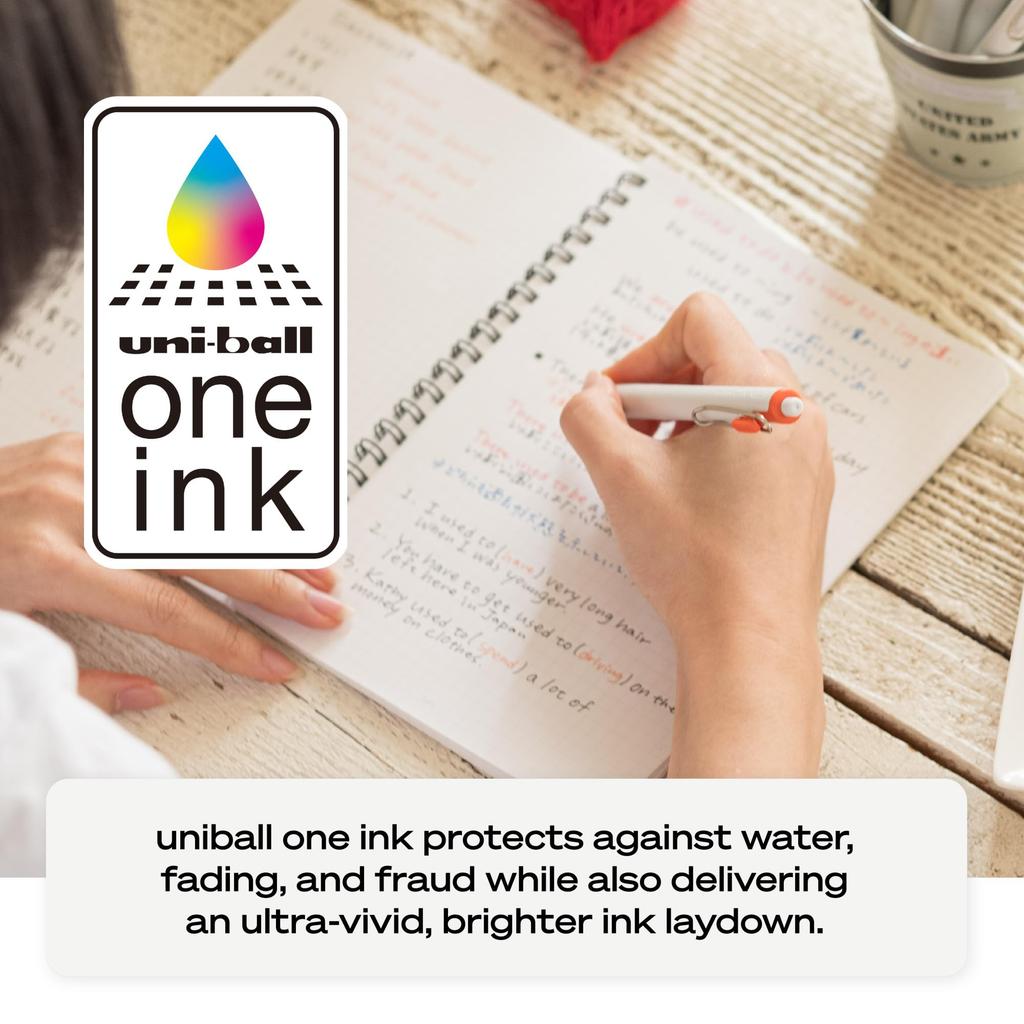 Uniball One Gel Pen 5 Pack Medium Black Pen Gel Ink Pen Office Supplies Uniball Ballpoint Color Gel Fine Smooth Writing Pen 0.7mm Pen, Pen, Pen, Pen,