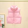 Winter Women Vest Coat Thickened Padded Zipper Closure Stand-up Collar Sleeveless Waistcoat Solid Color Winproof Heat