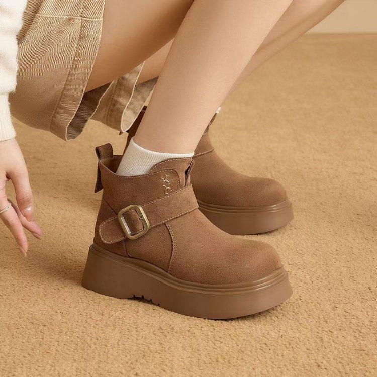 

British Martin boots women s 2025 autumn new fashion short boots women s retro versatile comfortable heightening platform women s boots 40 хаки