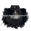 In-Stock Pink & Silver Fringed Rhinestone Crown Velour Western Cowboy Hat