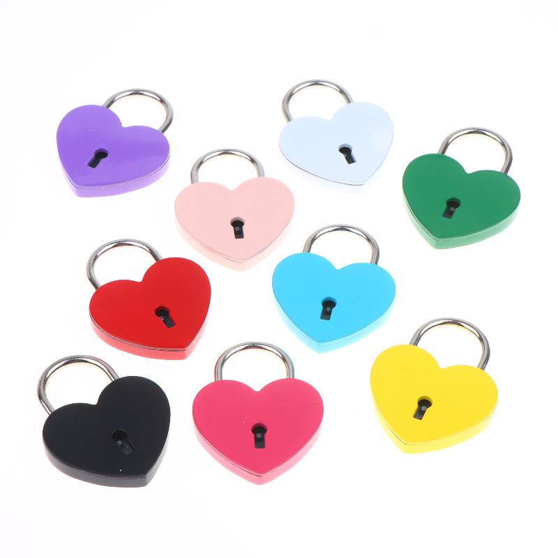45*59*8Mm Heart Shaped Padlock With Matching Keys Romantic Metal Love Locks For Travel Wedding Gift Diary Bag Luggage Decor