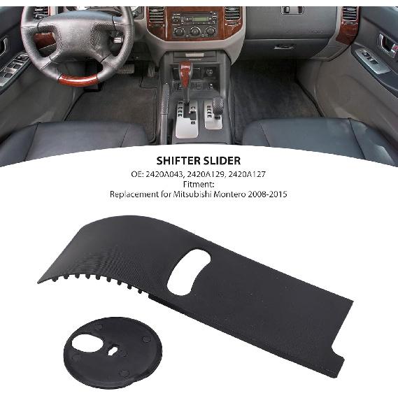 KIMISS Shifter Slider 2420A043 Gear Shift Lever Panel, for Mitsubishi Montero 2008-2015, Shift Lever Slider Cover Replacement, OEM Fit 2420A129