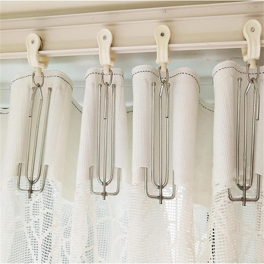 Bandă pentru pliuri perdea 6 metri Bandă pentru pliuri pentru perdele Inclus 15 buc Cârlige pentru pliuri perdea cu 4 piciorușe Accesorii perdea
