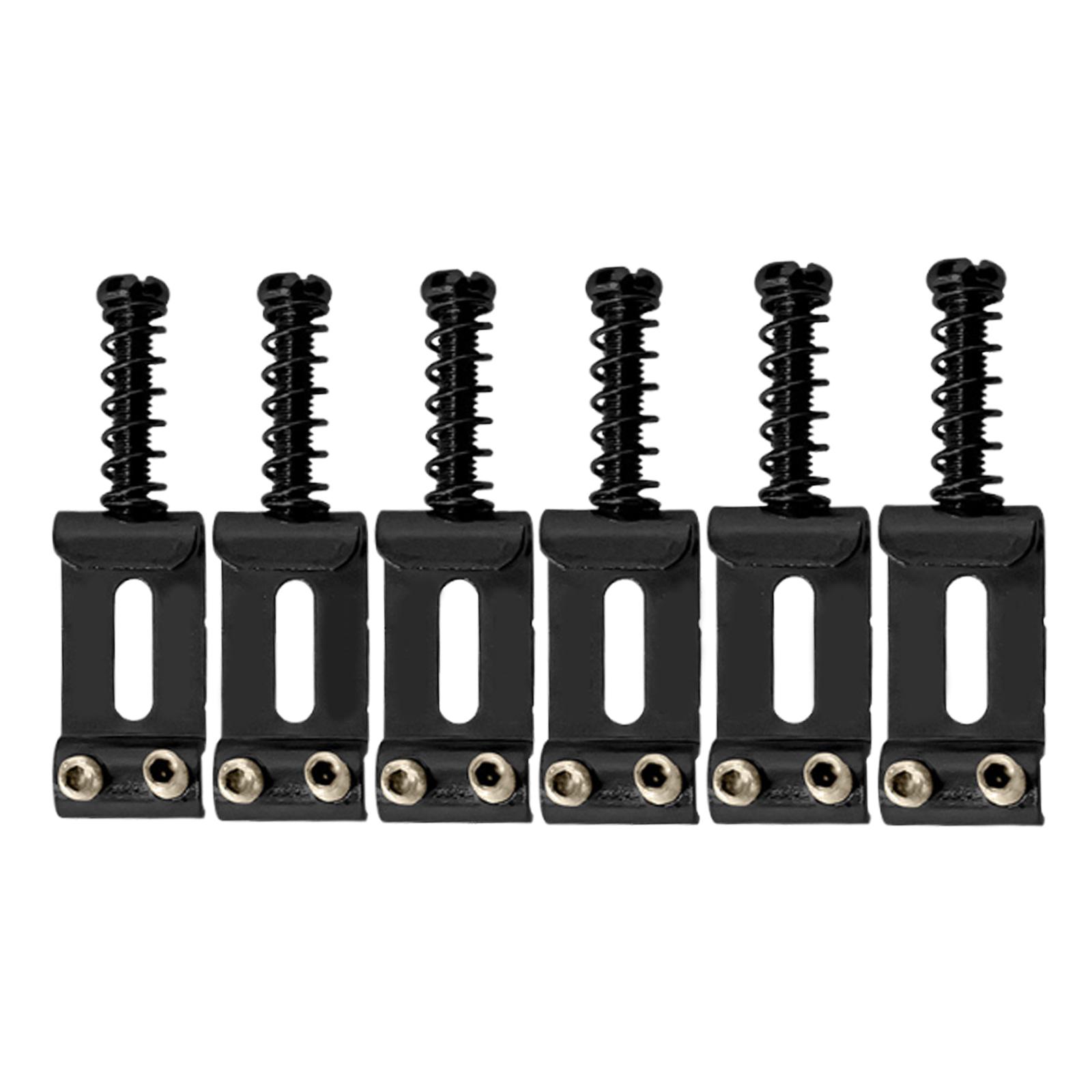 6x Guitar Saddles Hardware Upgrade Instrument Repair Parts 35mm for 6 String Directly Replace Sturdy Metal Easy Installation чёрный