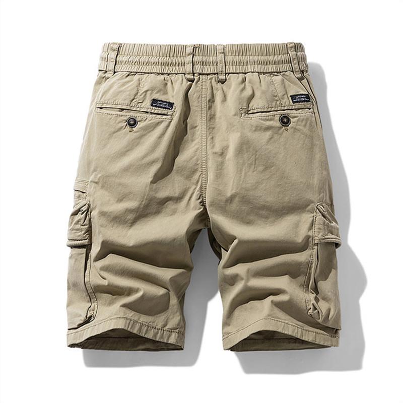 Summer Men's Casual Pants Simple Multi-Pocket Cotton Loose Fit Comfortable Breathable Knee Length Pants