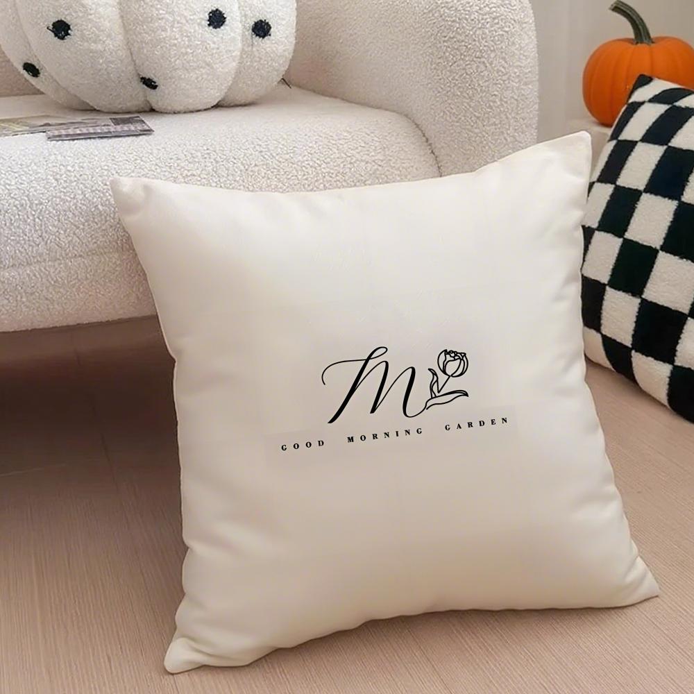 Casual Business Letter Printing Cushion Cover Throw Pillow Cover Hidden Button Durable Polyester Chair Cushion