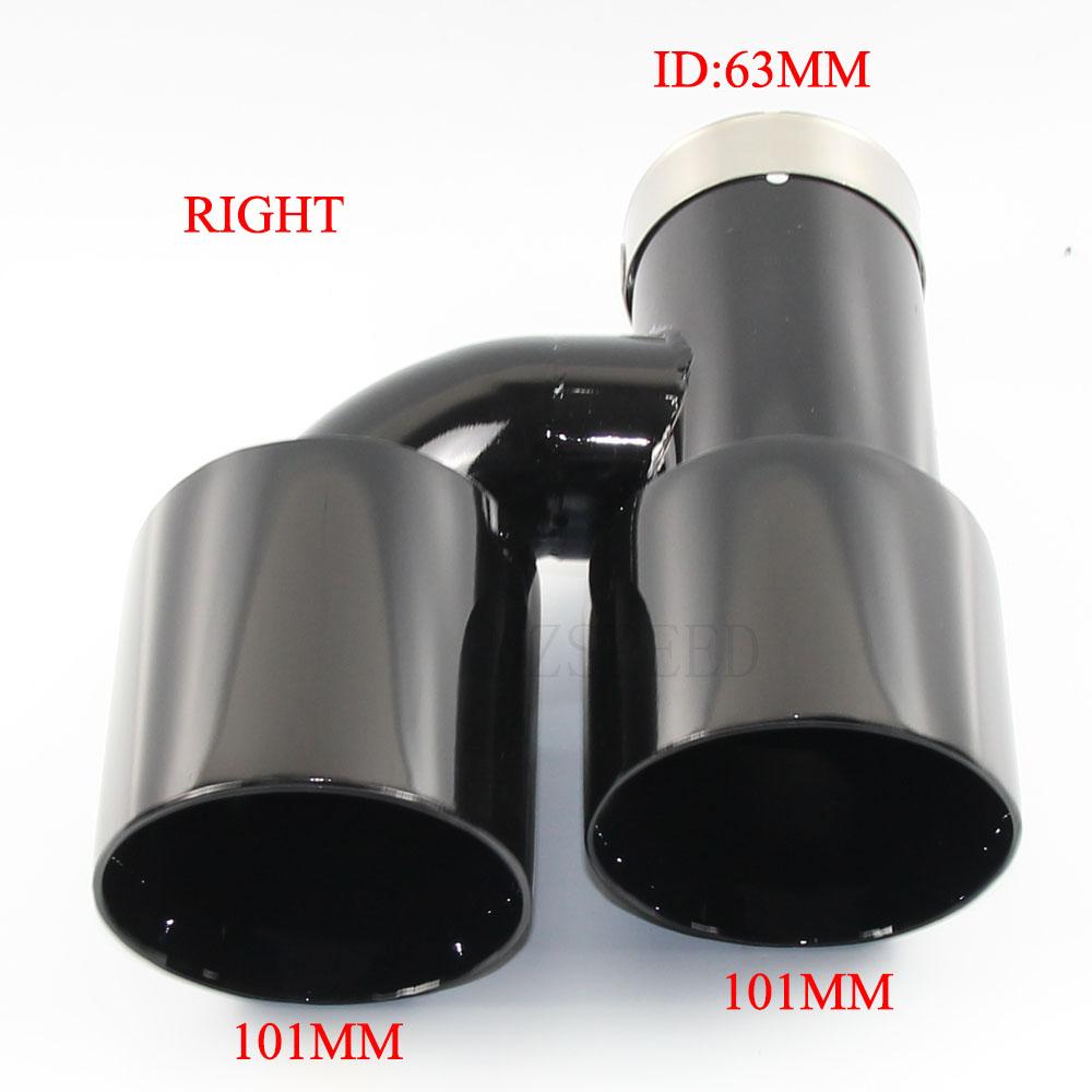 Car Accessories Stainless Steel and Bright Face Without Marked H-type Double Outlet Straight Edge Exhaust Pipe Tailpipe