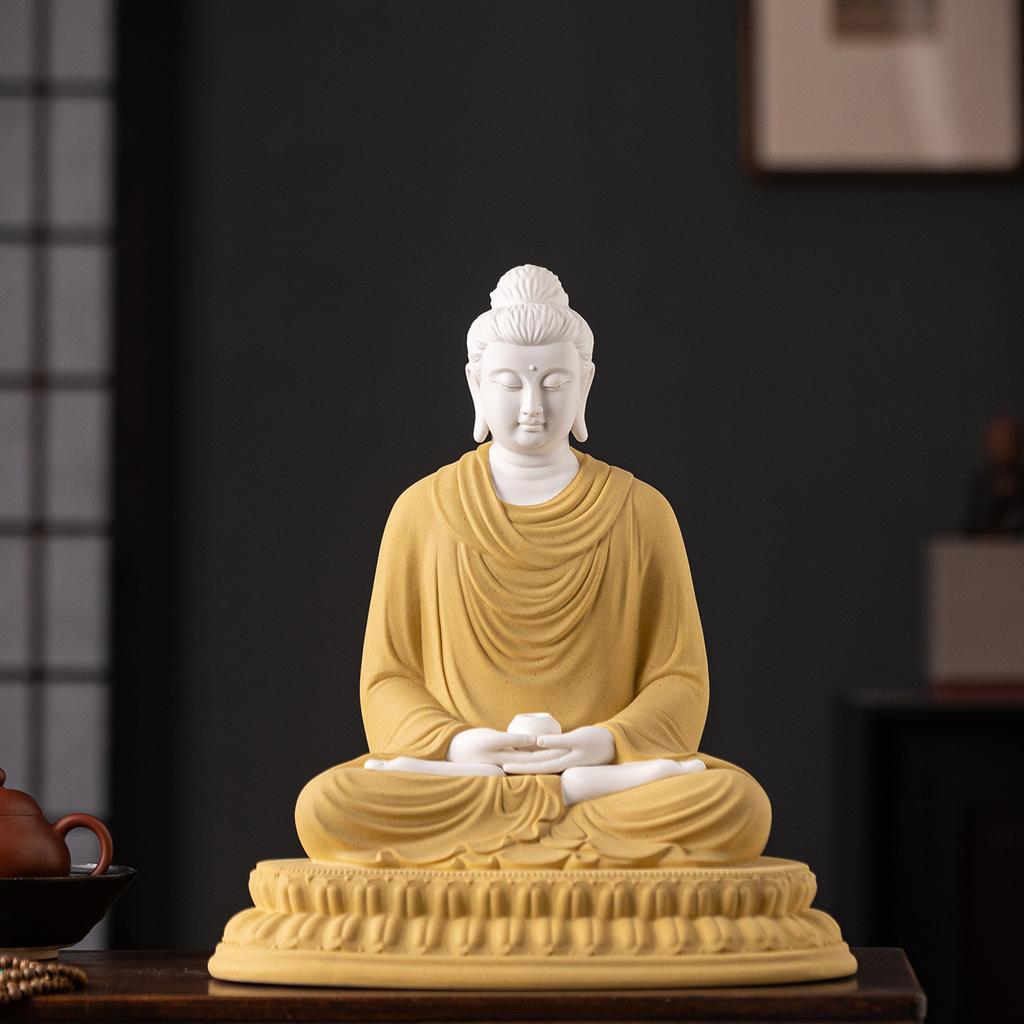 Feng shui Chinese-style Buddha statue, Sakyamuni Buddha statue, Zen Great Sun Buddha home living room entrance hall decoration a