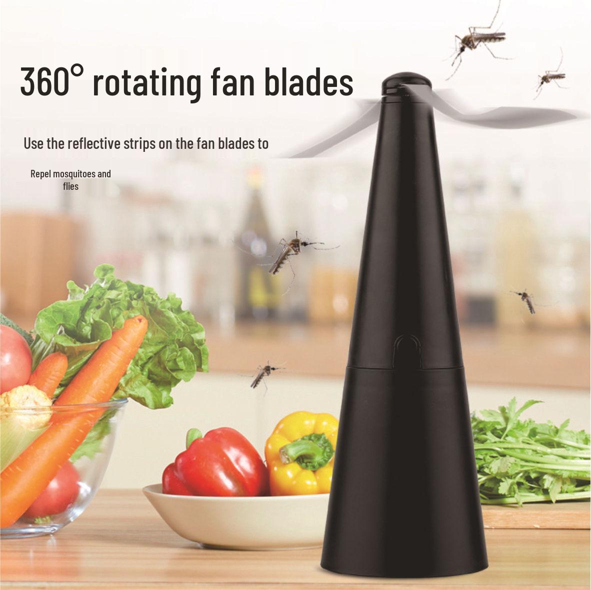 Портативный многофункциональный вентилятор-репеллент от мух и комаров с настольным уничтожителем мух на батарейках