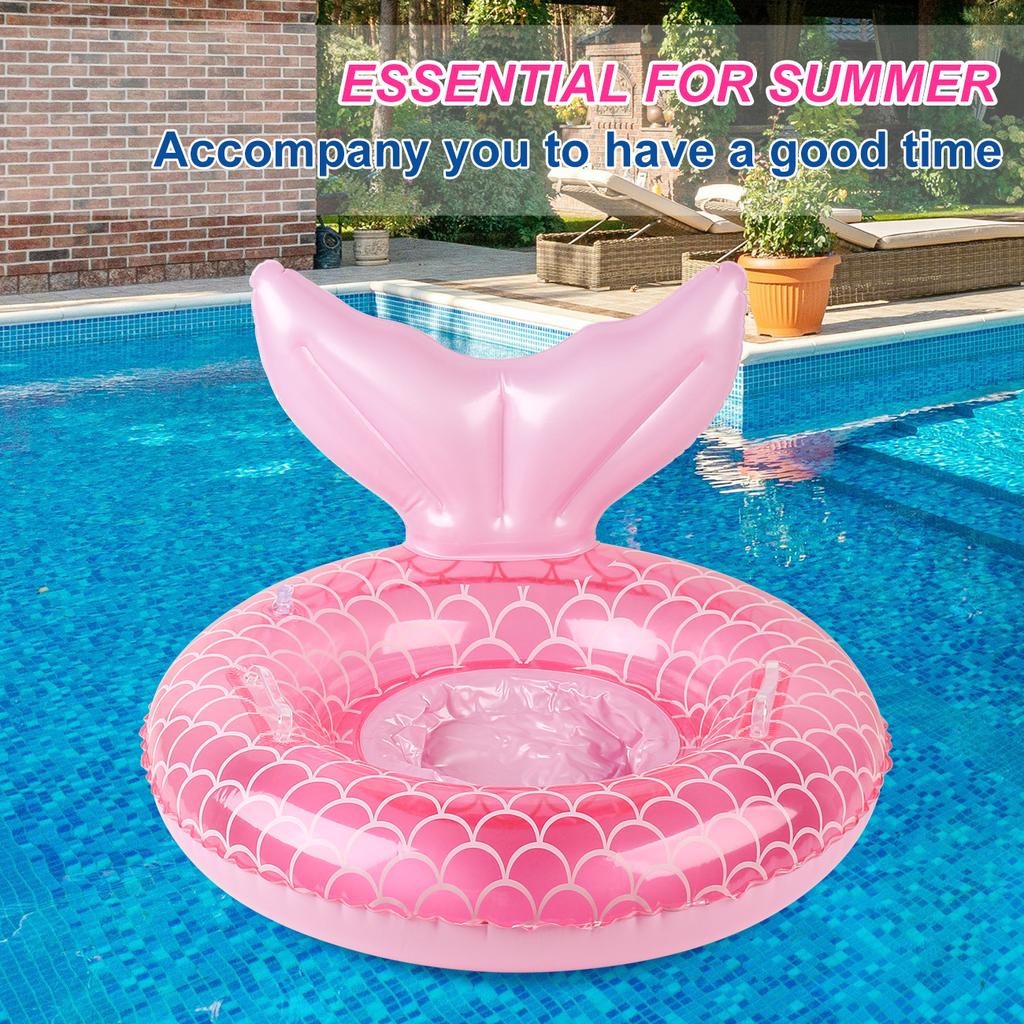 1PC Mermaid Swim Float Ring, Smart Swimming Trainer, Inflatable Pool Float, Floating Swim Ring, Beach Summer Essential