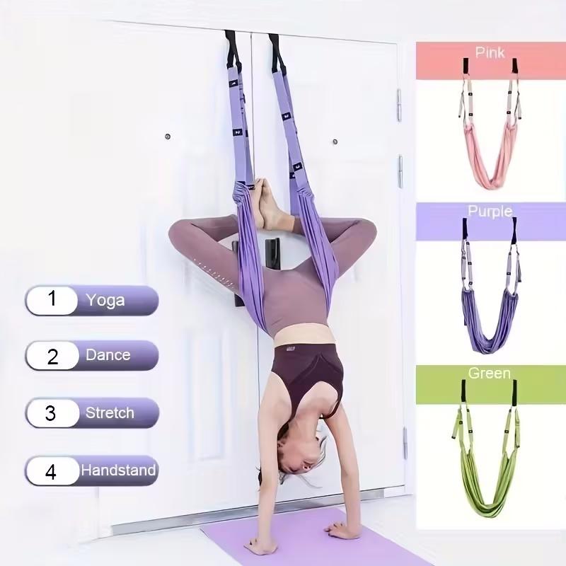 Yoga Stretch Strap Aerial Pilates Fitness Training Band Women Hammock Stretch Trainer with Door Anchor Gym Belt for Home Gym Use