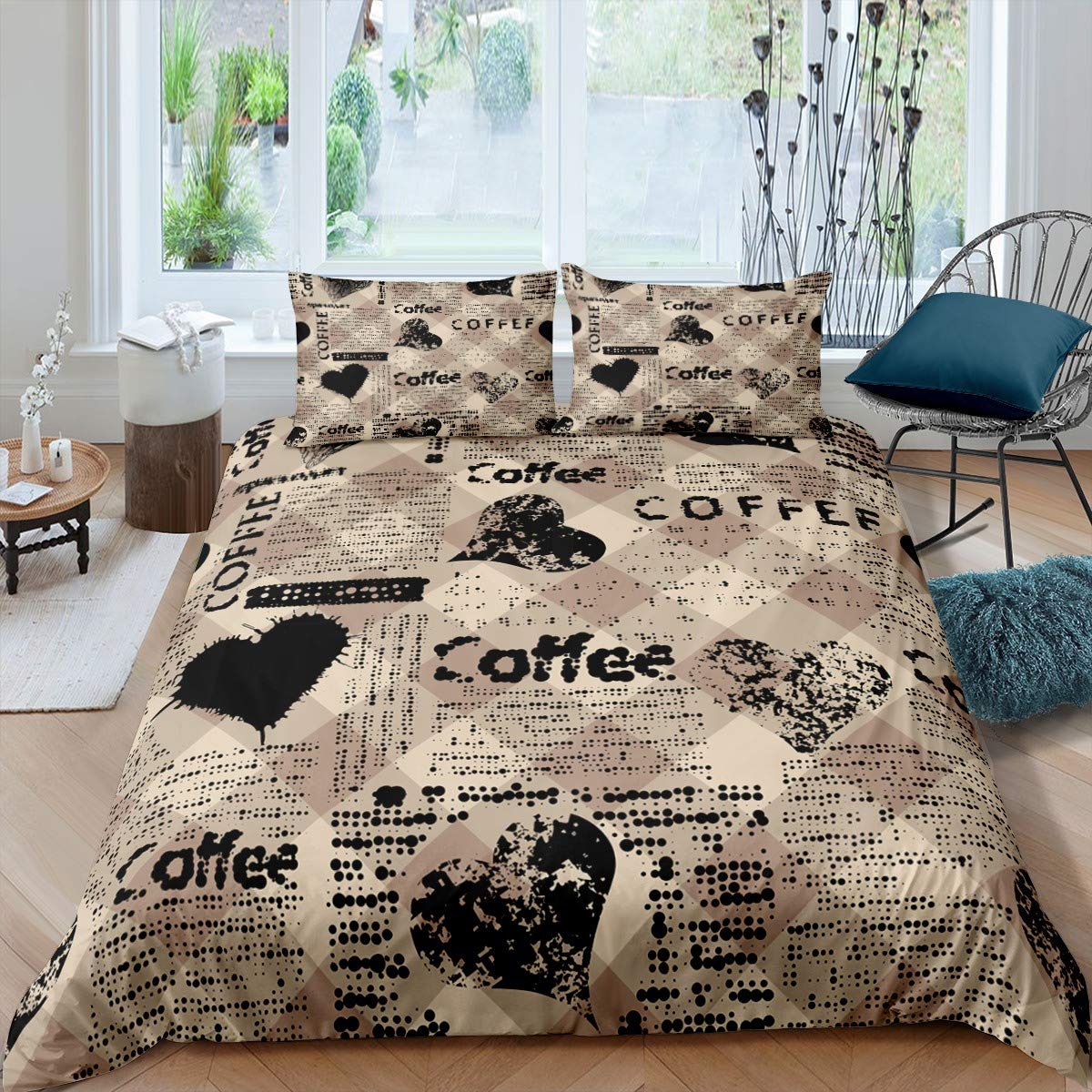 

Old Newspaper Duvet Cover Set Vintage Microfiber Bedding Kid Air Balloon Retro Truck Bicycle Quilt Cover EU single(135x200cm)