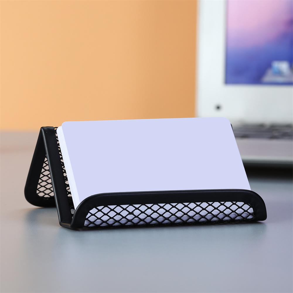 1PC Metal Mesh Business Card Holders Business Card Display Stand Desktop Office Supplies Mobile Phone Holder Supplies Organizer