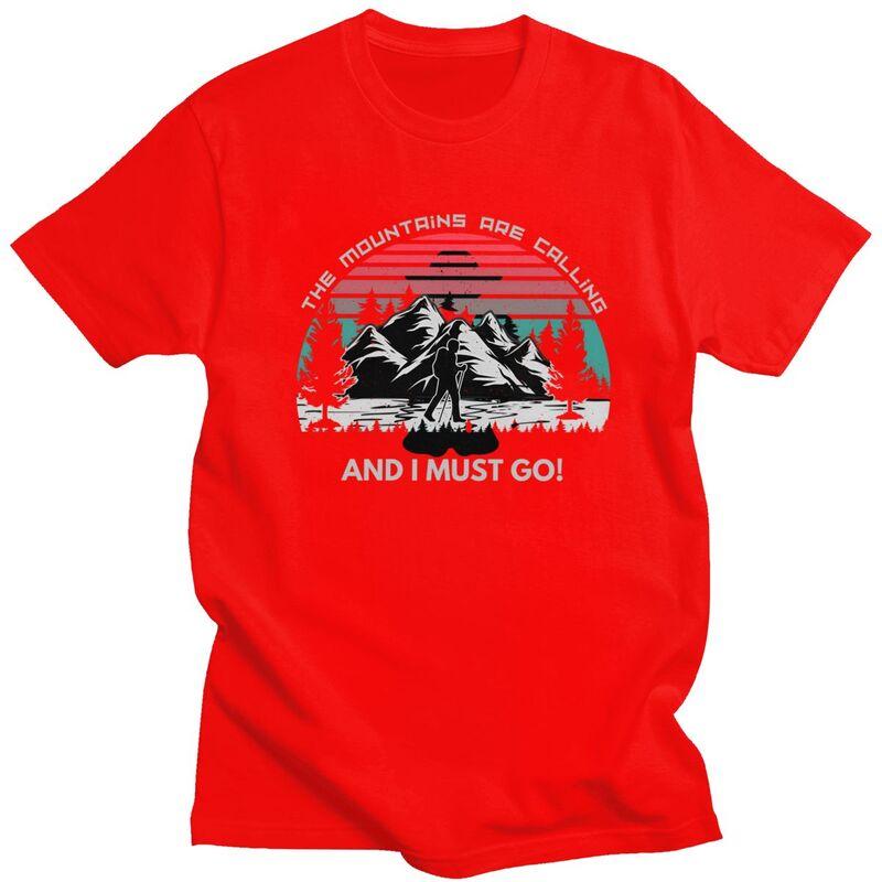 

The Mountains Are Calling T Shirt for Men Tshirt Casual Birthday Fathers Day Gift Tees Camping Adventure Tshirt Clothing Gift S