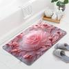 1Pcs  Pink Rose Pattern Floor Mat Modern Kitchen Polyester Rug Non-Slip Colorful Indoor Carpet, For Home Bathroom Bedroom Living Room Decor