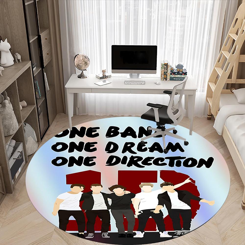 1pc One Direction Music Band Office Round Area Rug, Under Office Chairs Bedroom Living Room Home Decor a1016294