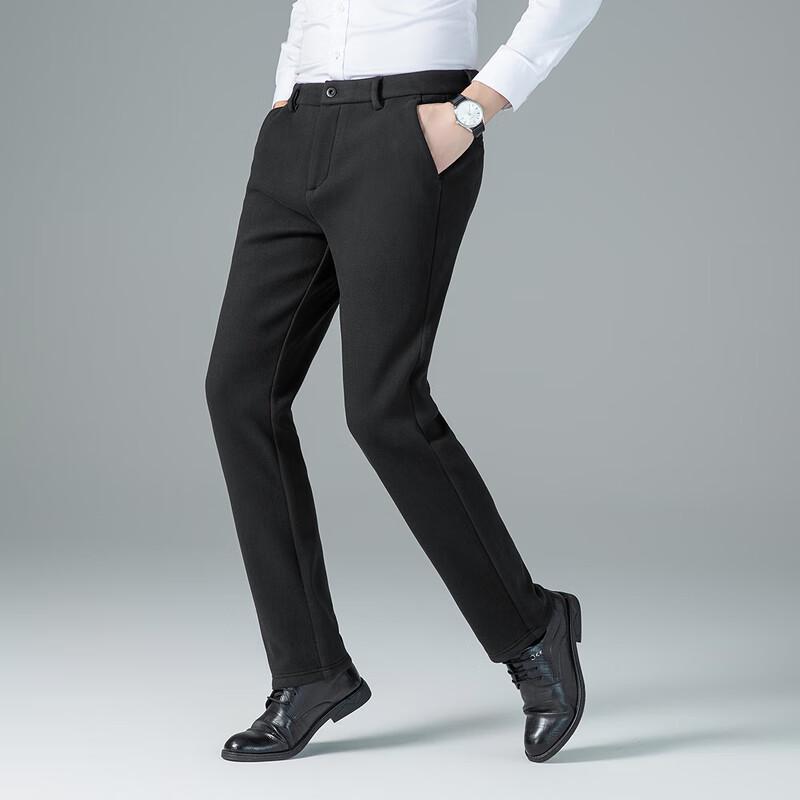 Men's Slim-Fit Straight-Leg Fleece-Lined Dress Pants
